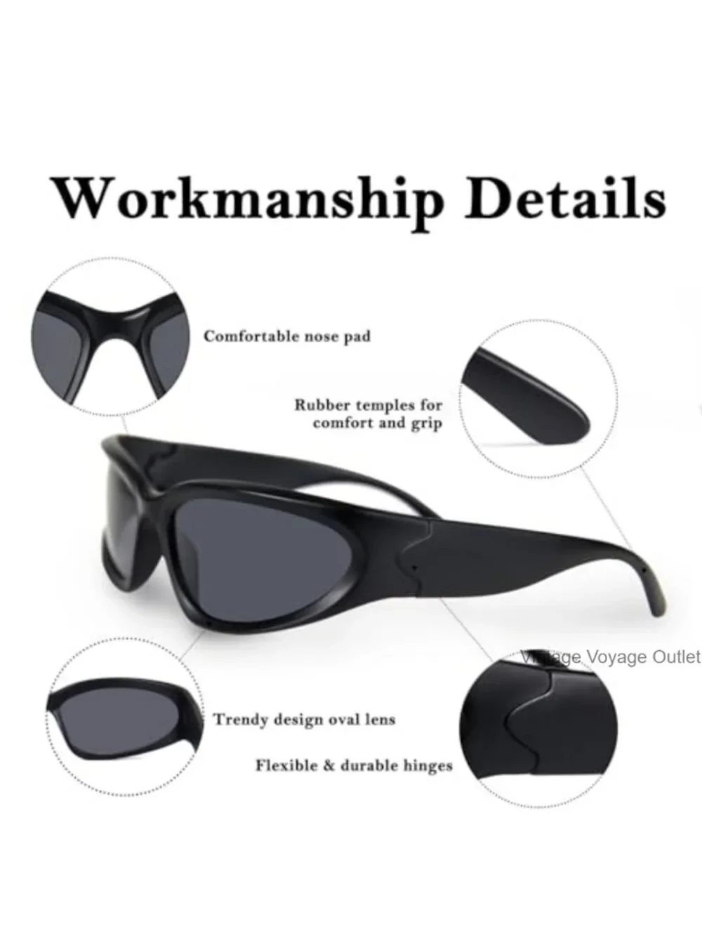 Y2K Wrap Around Sunglasses Retro 90s Futuristic Shades